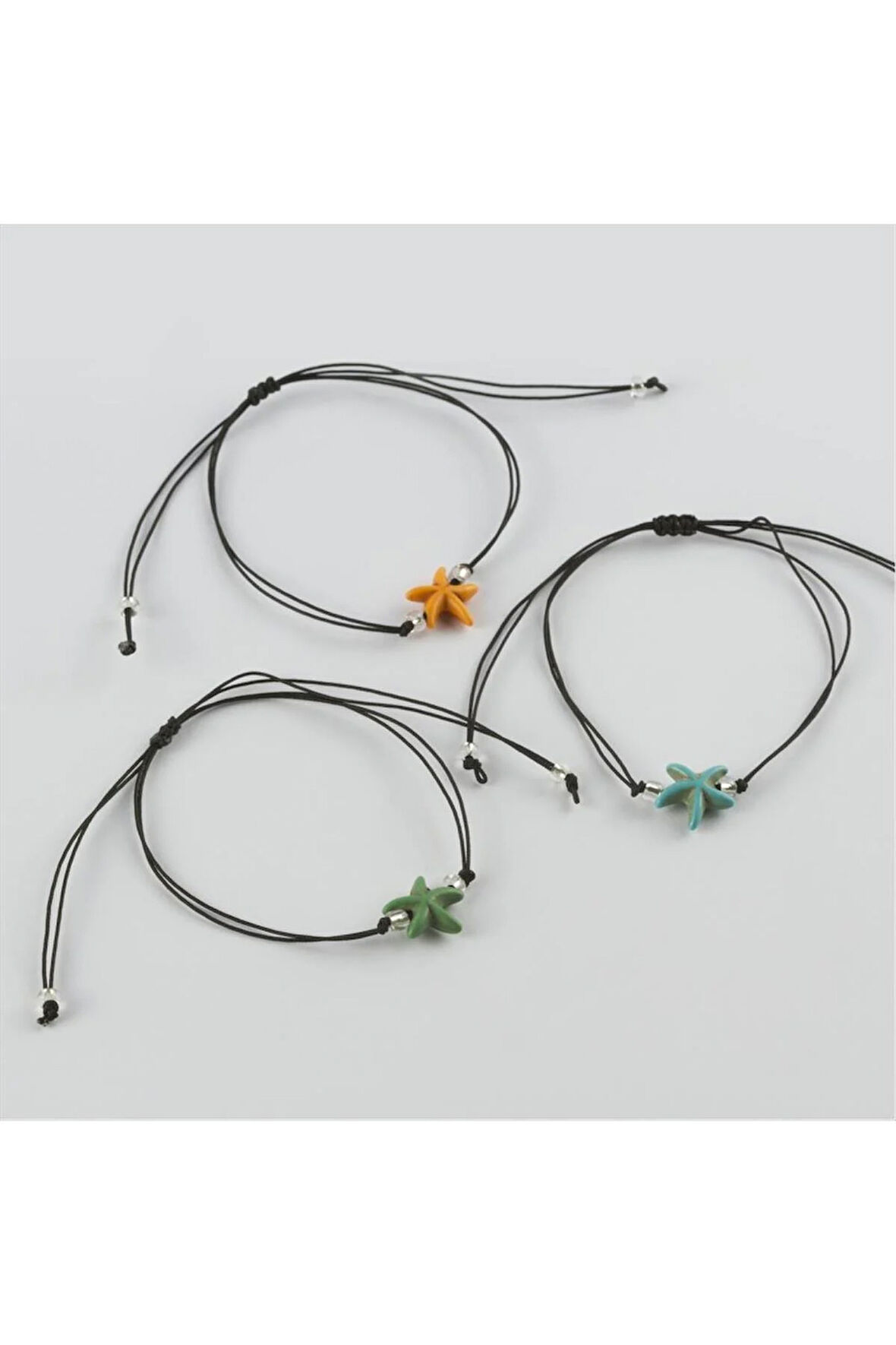 Deniz Yıldızı Figürlü Turkuaz Taşlı Bileklik