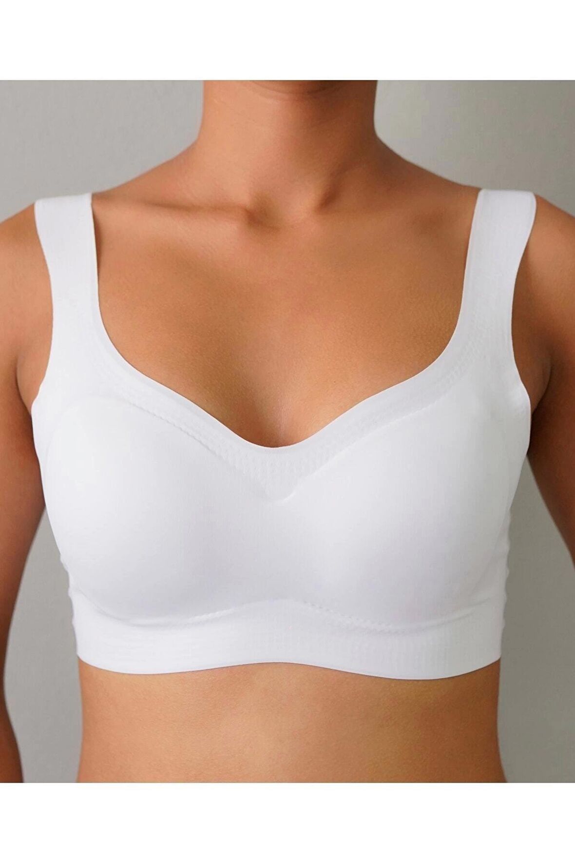 FK Lazer Kesim Pedli Seamless Bralet Sütyen-BEYAZ