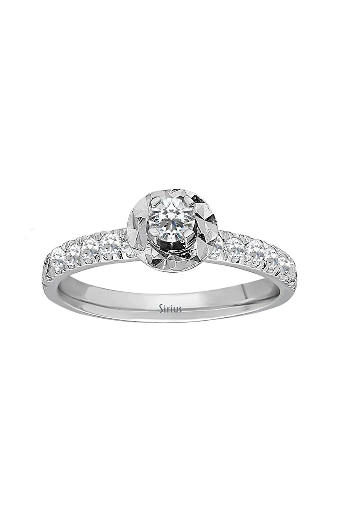 Toplam 0,45 Karat Pırlanta Aynalı Tektaş Yüzük