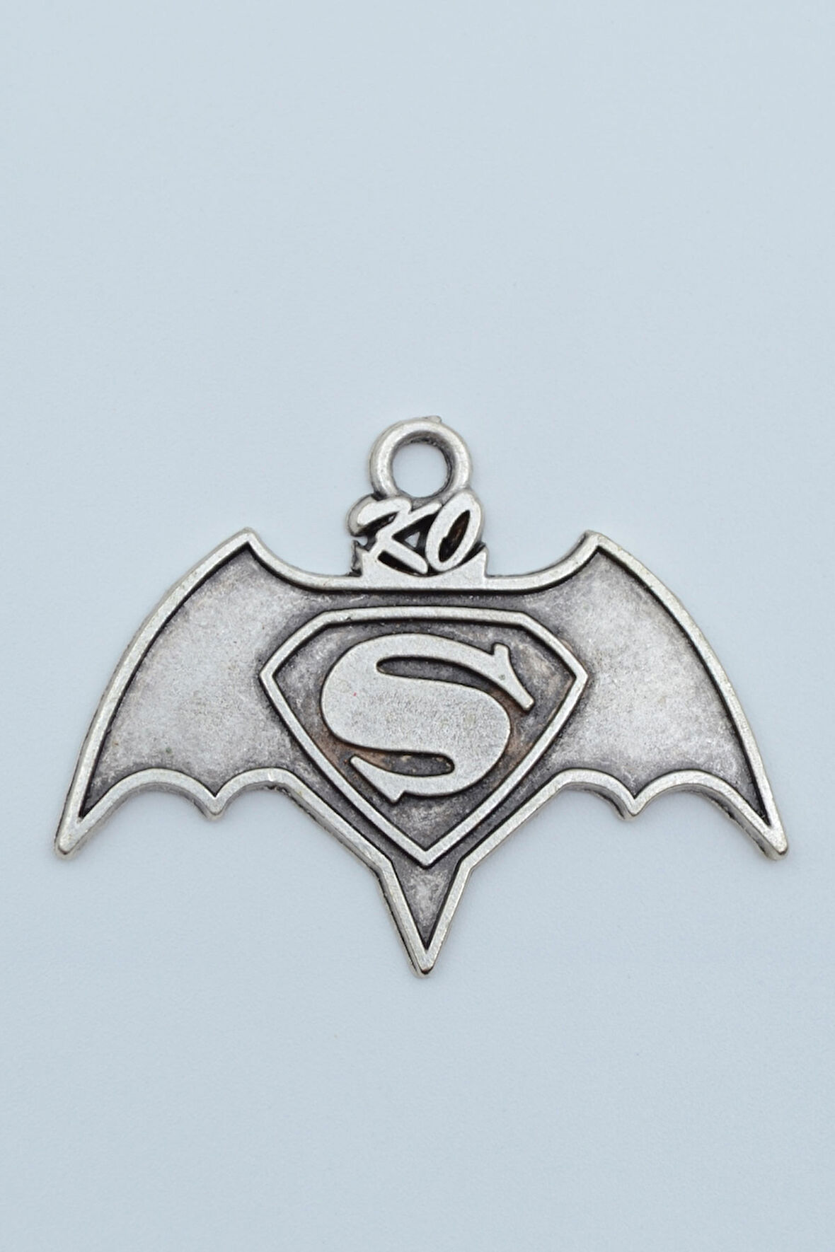Batman Süperman Gümüş Kaplama Kolye Ucu
