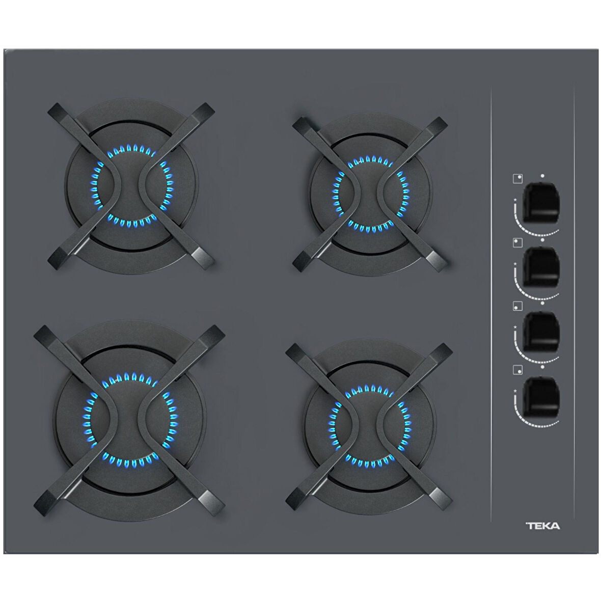 Teka GBC 64002 KBC ST Döküm ızgara Gri Ankastre Ocak