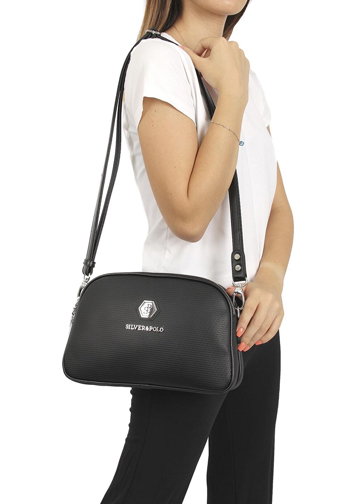 Silver Polo  Kadın Omuz Çantası 745-11266 SILVER POLO M86 SİYAH-MAT SİYAH