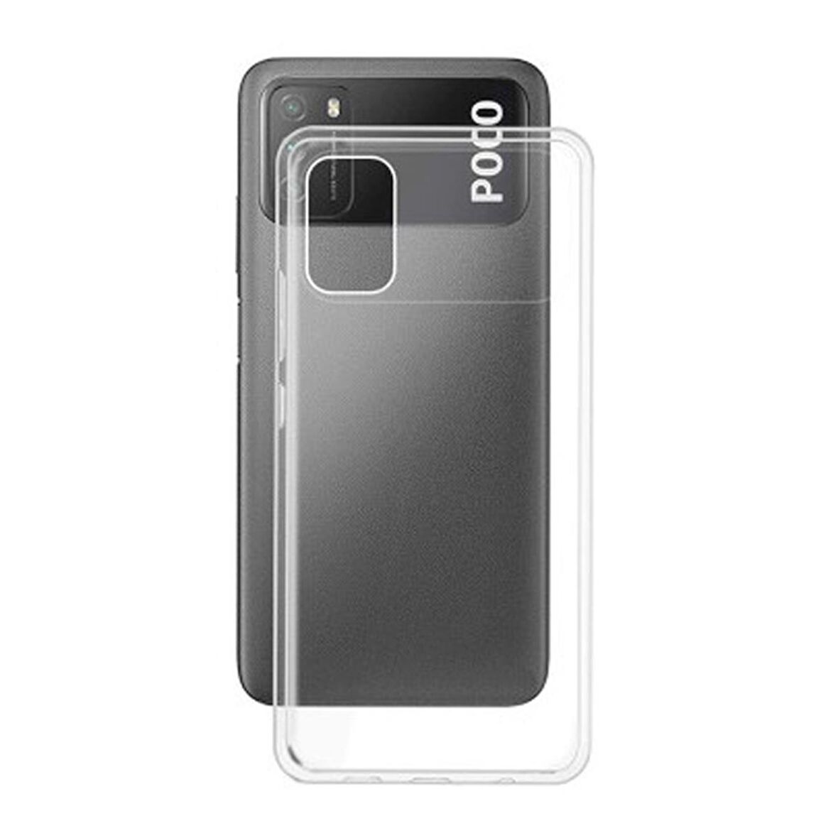 Gpack Xiaomi Poco M3 Kılıf Süper Silikon Şeffaf Koruma  Full Ekran Koruyucu