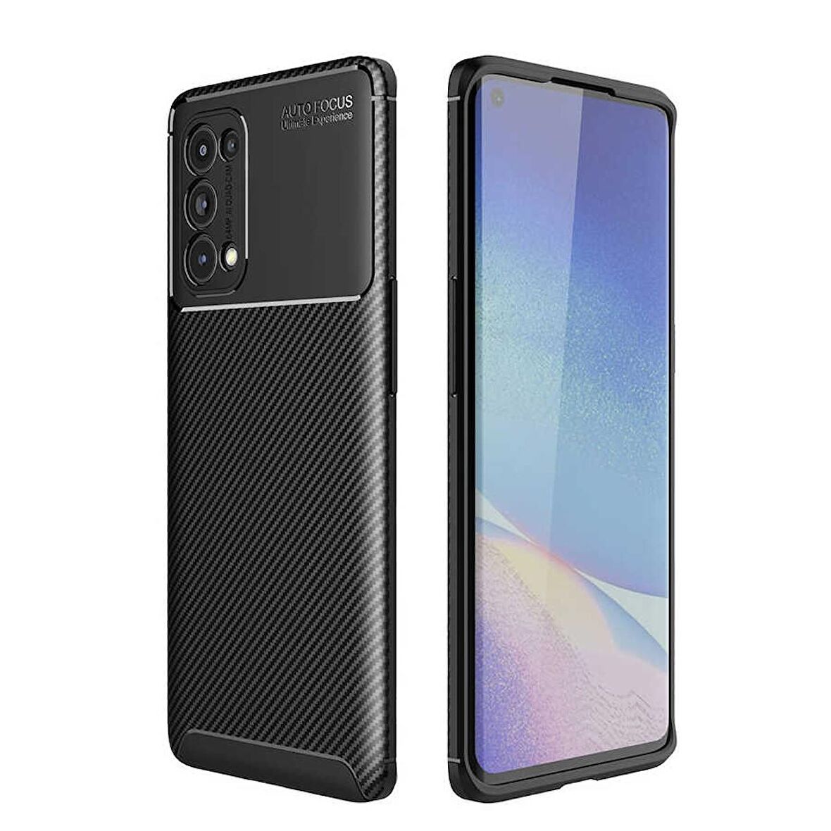 Gpack Oppo Reno 5 5G Kılıf Negro Karbon Dizayn Silikon