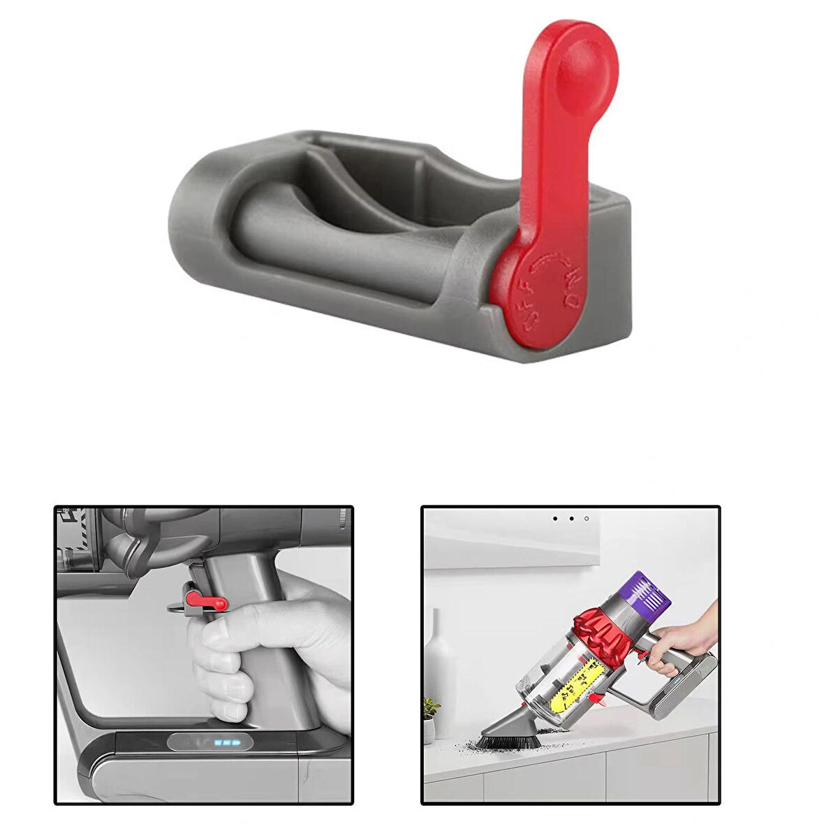 Microcase Dyson V15 V11 V10 V8 V7 V6 için  Tetik/ Güç  Düğmesi Kilidi - KIRMIZI AL4798