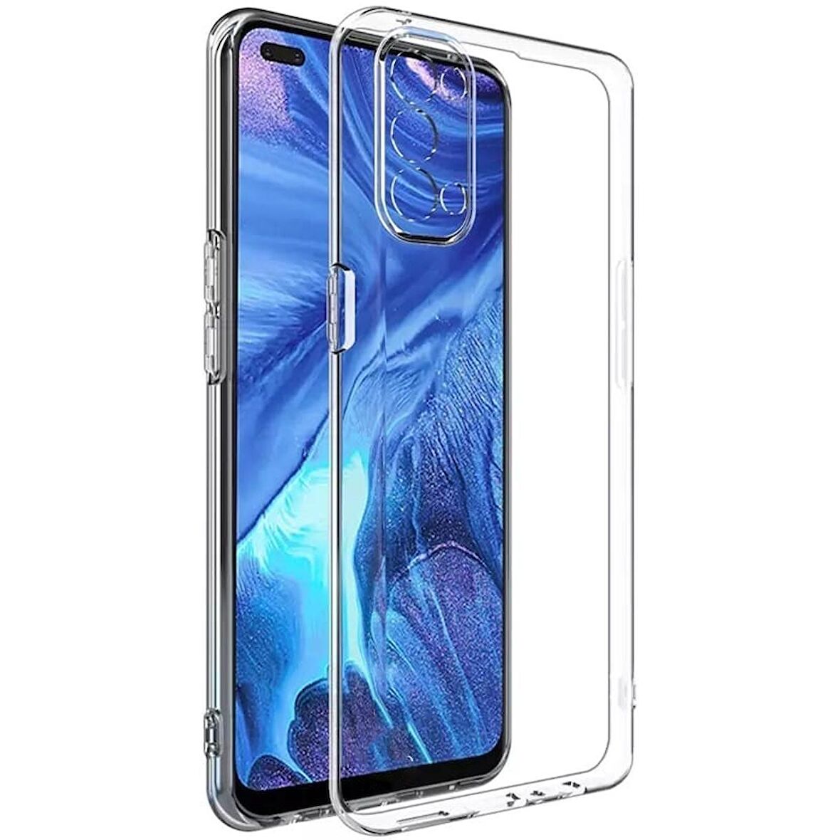 Gpack Oppo Reno5 5G Kılıf Kamera Korumalı Şeffaf Silikon