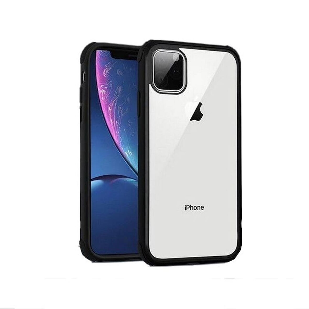 Smcase iPhone 11 Pro Kılıf Mat Arkası Şeffaf Süper Silikon  Nano Ekran Koruyucu