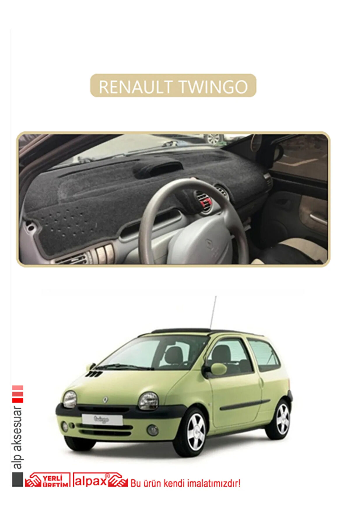 Renault Twıngo Torpido Koruma  Halısı -  Bej Kenar
