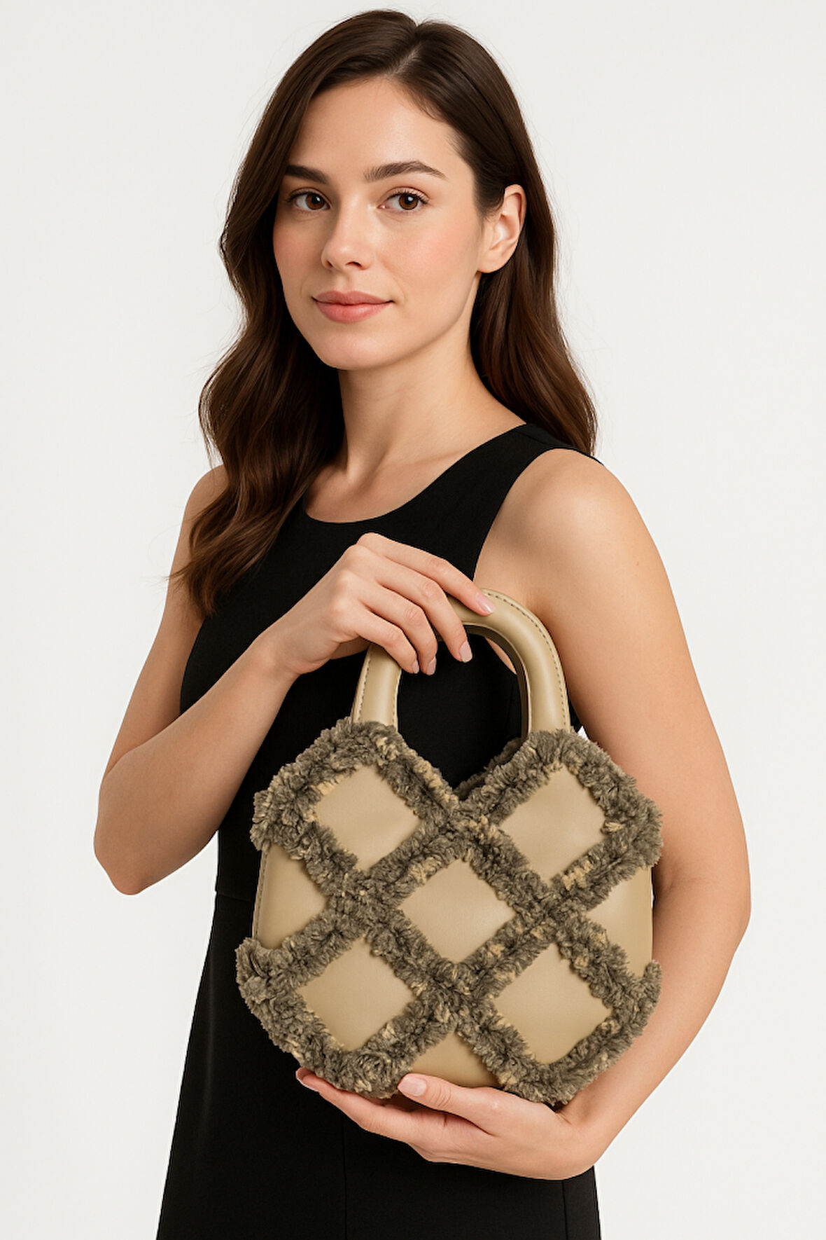 Uretti - Öznur 7392 4851 El Yapımı Puffy İp Kadın El Çantası / 28 cm x 30 cm