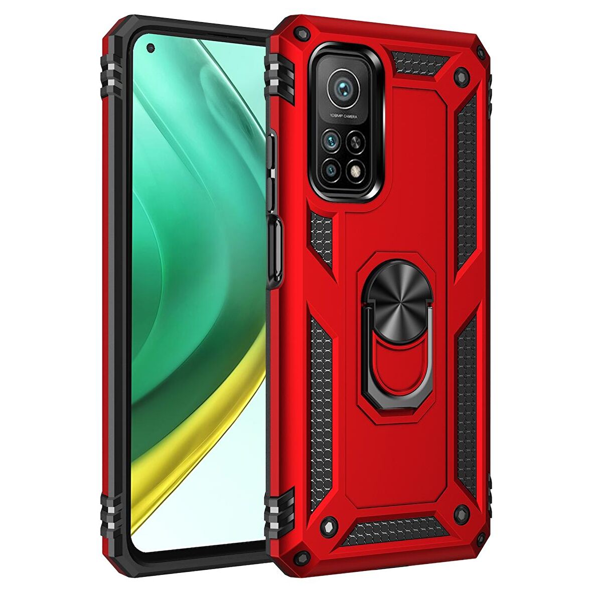 Gpack Xiaomi Mi 10T Kılıf Tank Koruma Vega Standlı Yüzüklü MıknatıslıNano Glass
