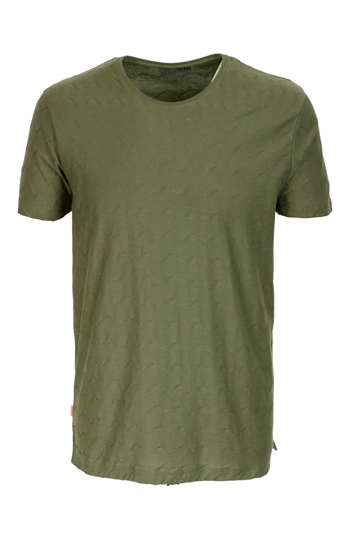 Erkek Tişört Bisiklet Yaka Haki %100 Pamuk Slim Fit Baskılı T-shirt NCS JEANS 1135