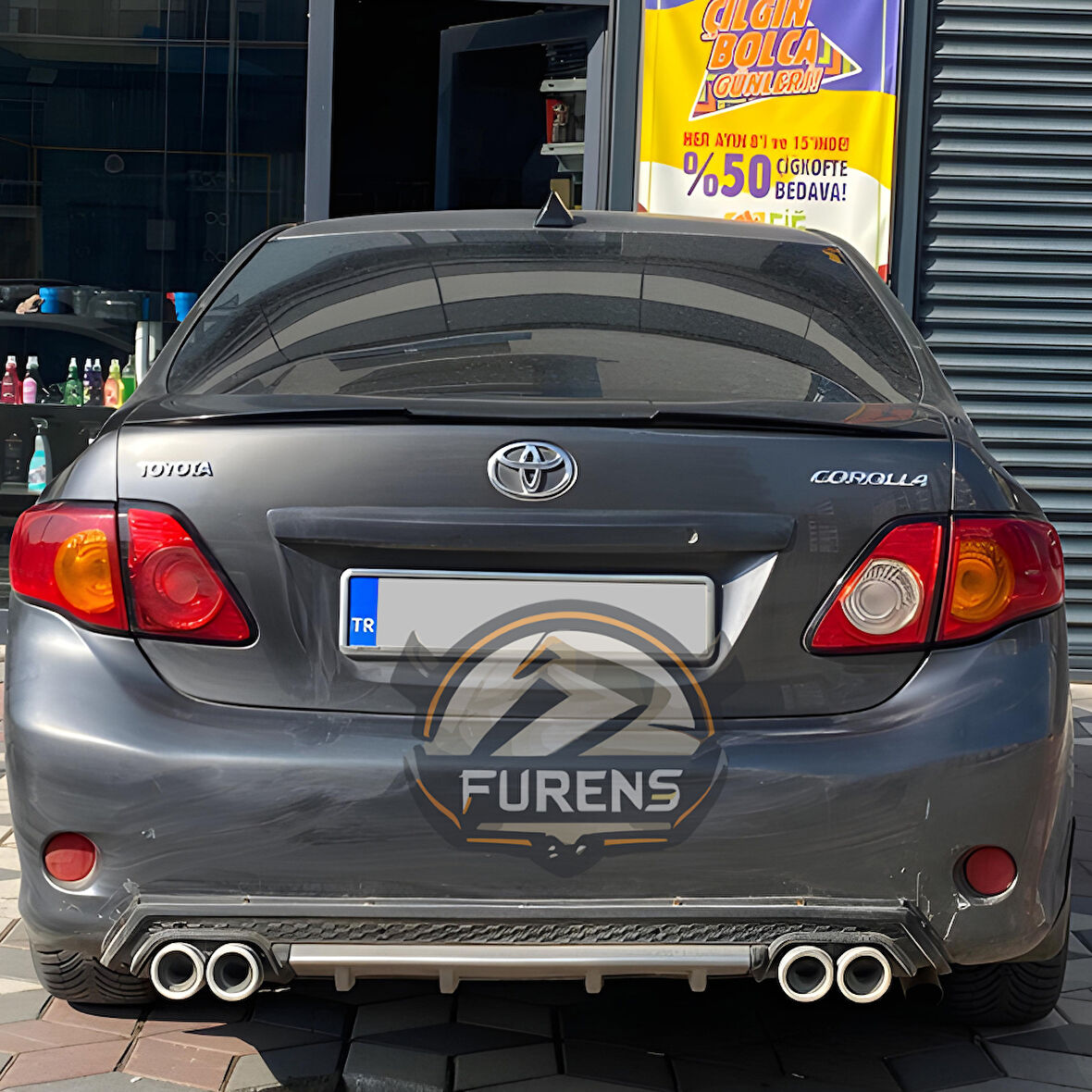 Toyota Corolla 2007 - 2011 Bagaj Üstü Slim Yarasa Spoiler Parlak Siyah