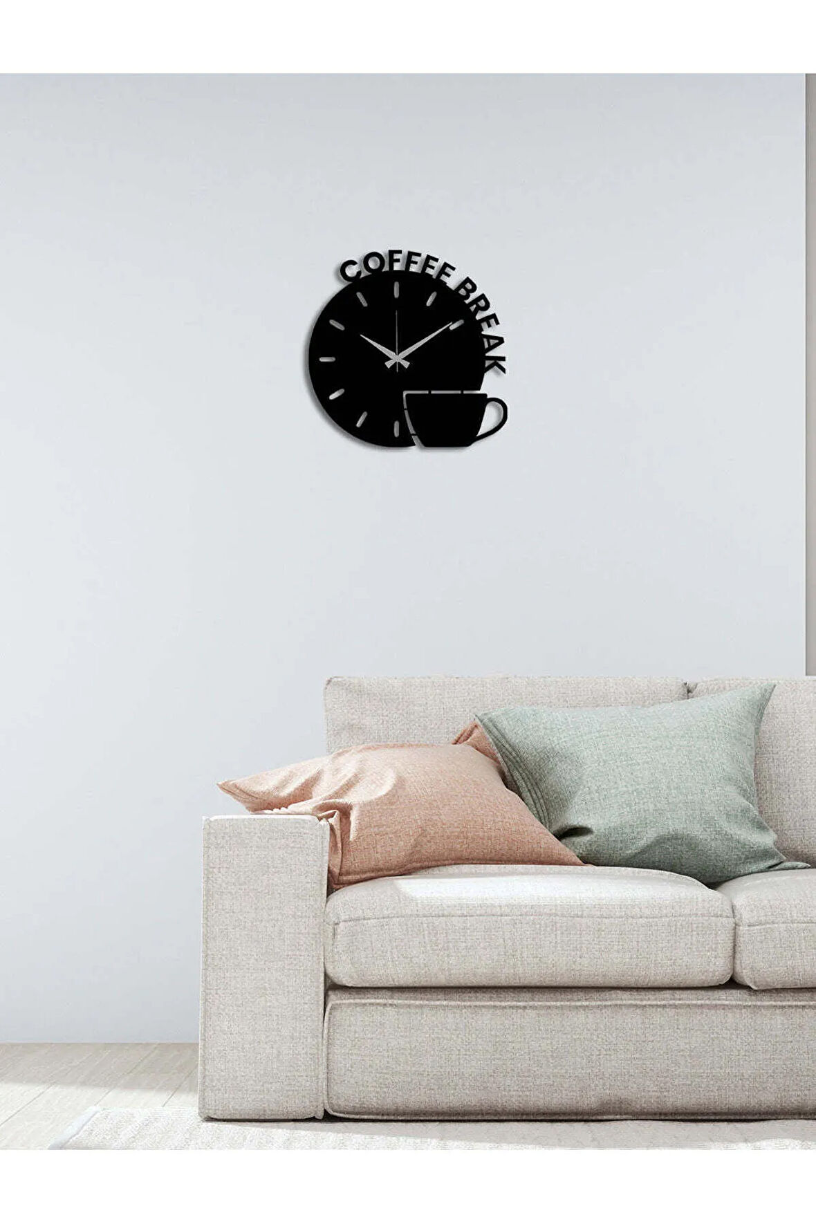 Artroya Coffee Metal Duvar Saati -Ev Ofis  - 35 x 35 - cm - Siyah - CLOCK-231