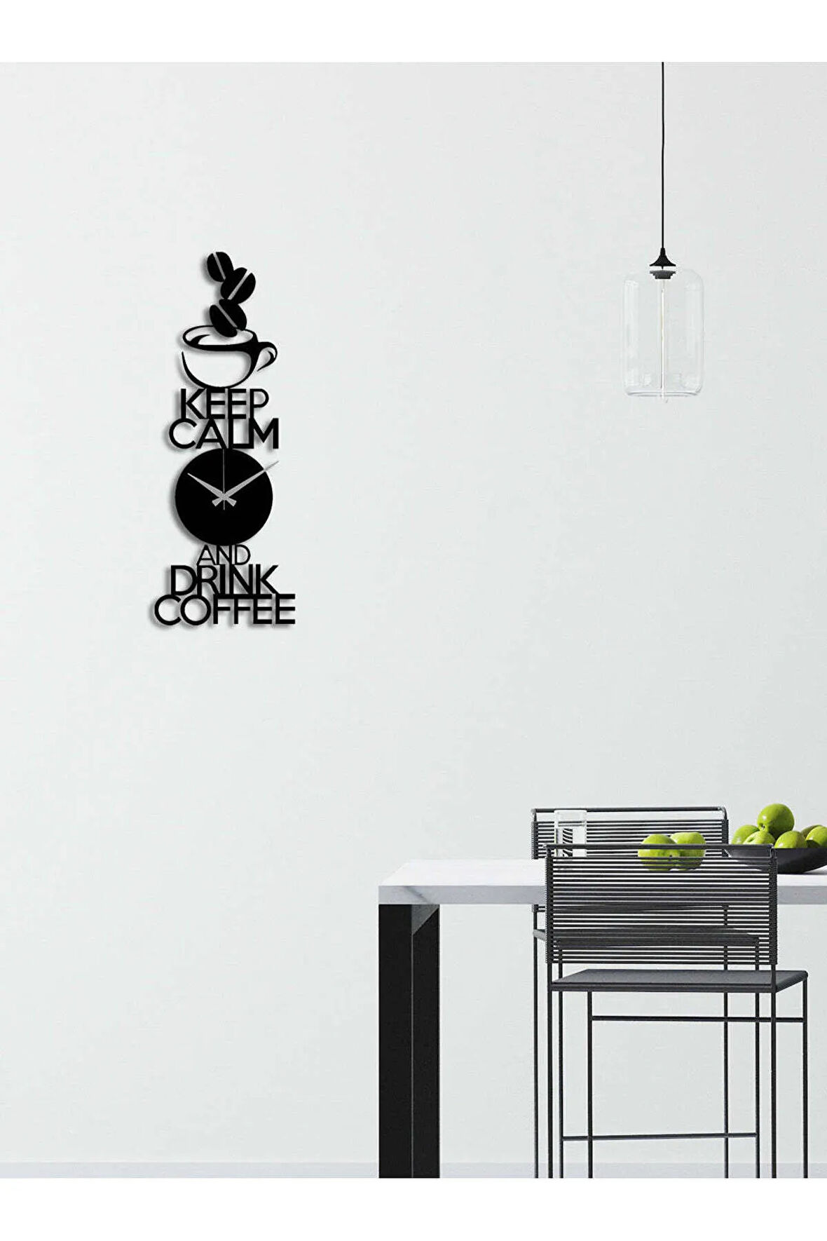 Artroya Daily Dose Coffee Metal Duvar Saati -Ev Ofis  - 30 x 80 - cm - Siyah - CLOCK-181