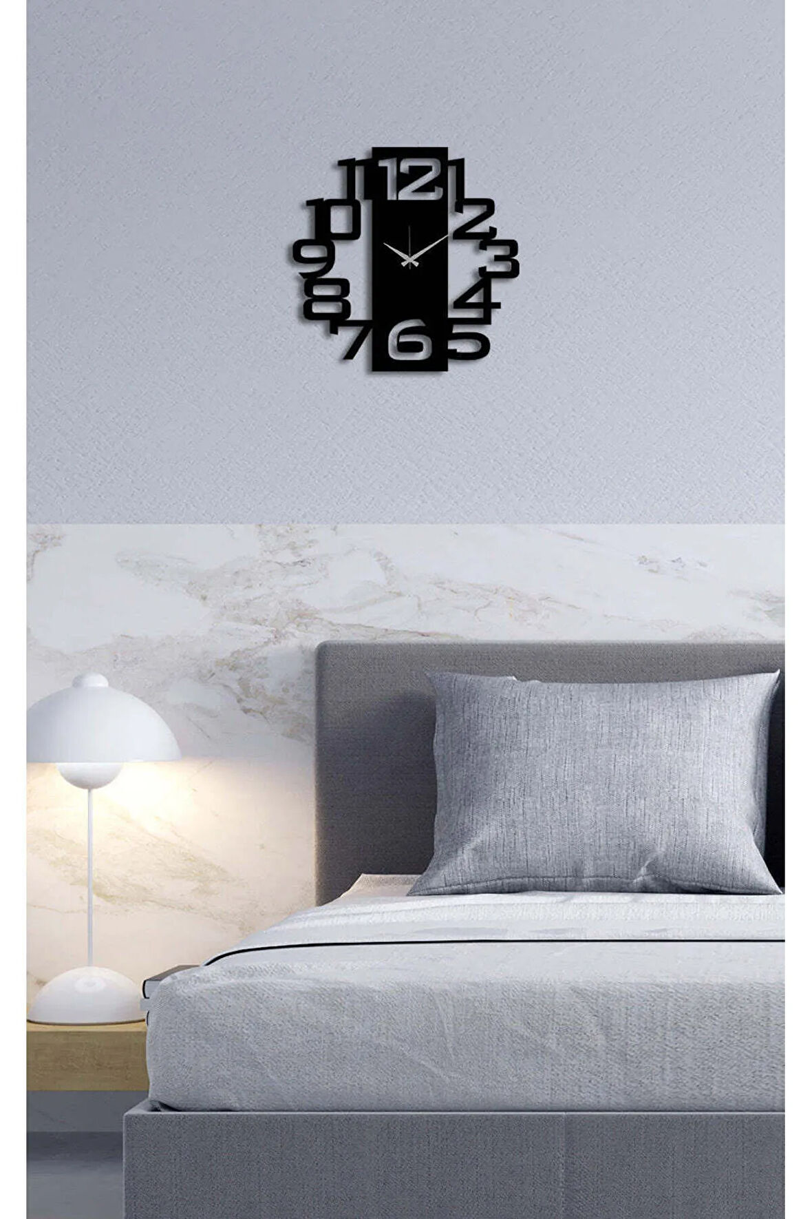 Artroya Modern Number Metal Duvar Saati   -Ev Ofis  - 50 x 50 - cm - Siyah - CLOCK-227