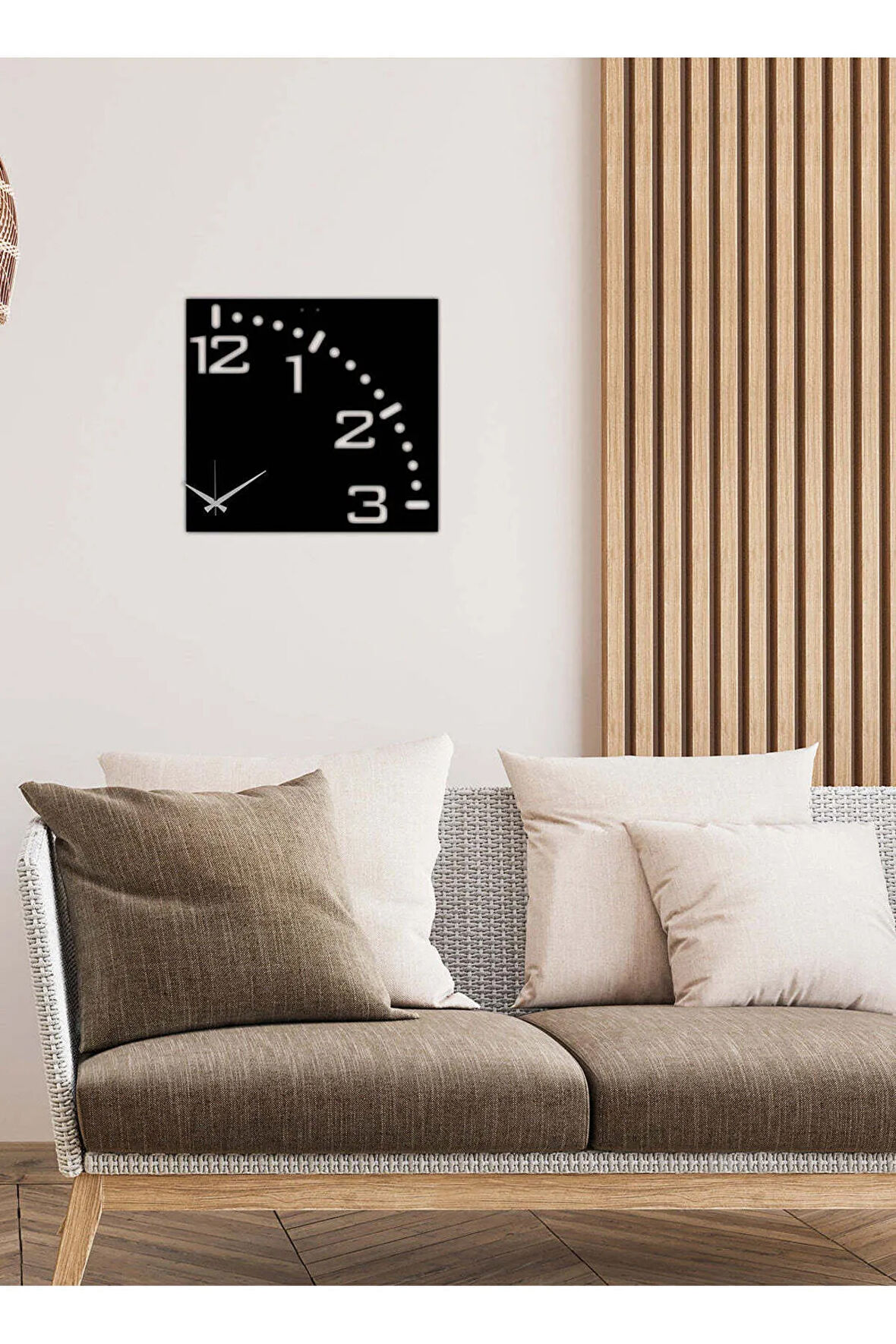 Artroya Kapalı Kutu Metal Duvar Saati -Ev Ofis  - 37 x 40 - cm - Siyah - CLOCK-156