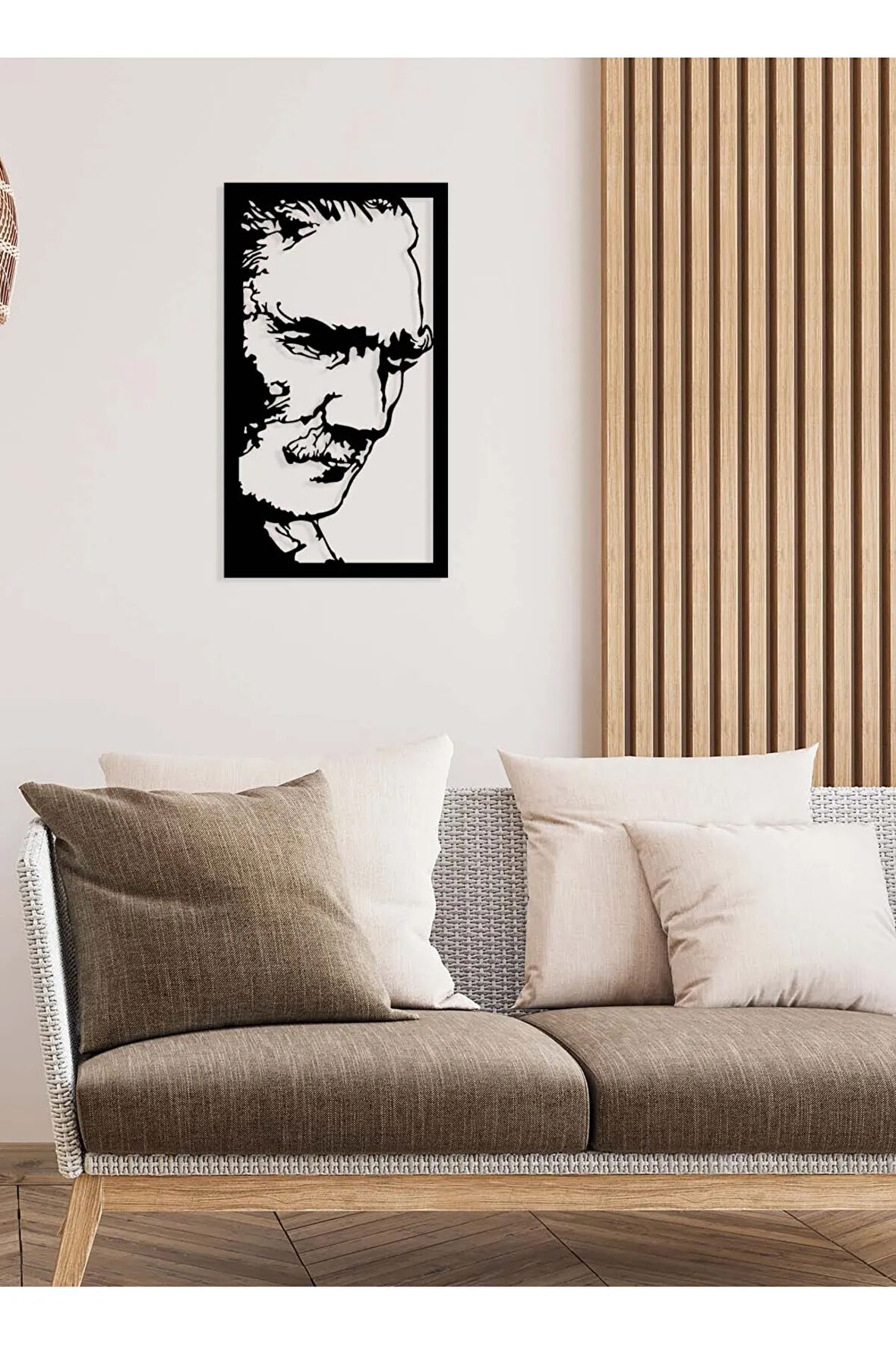 Artroya Atatürk Zafer Anı Metal Duvar Tablosu - Ev Duvar Dekorasyonu - 60 x 44 cm -Siyah - ATA-044