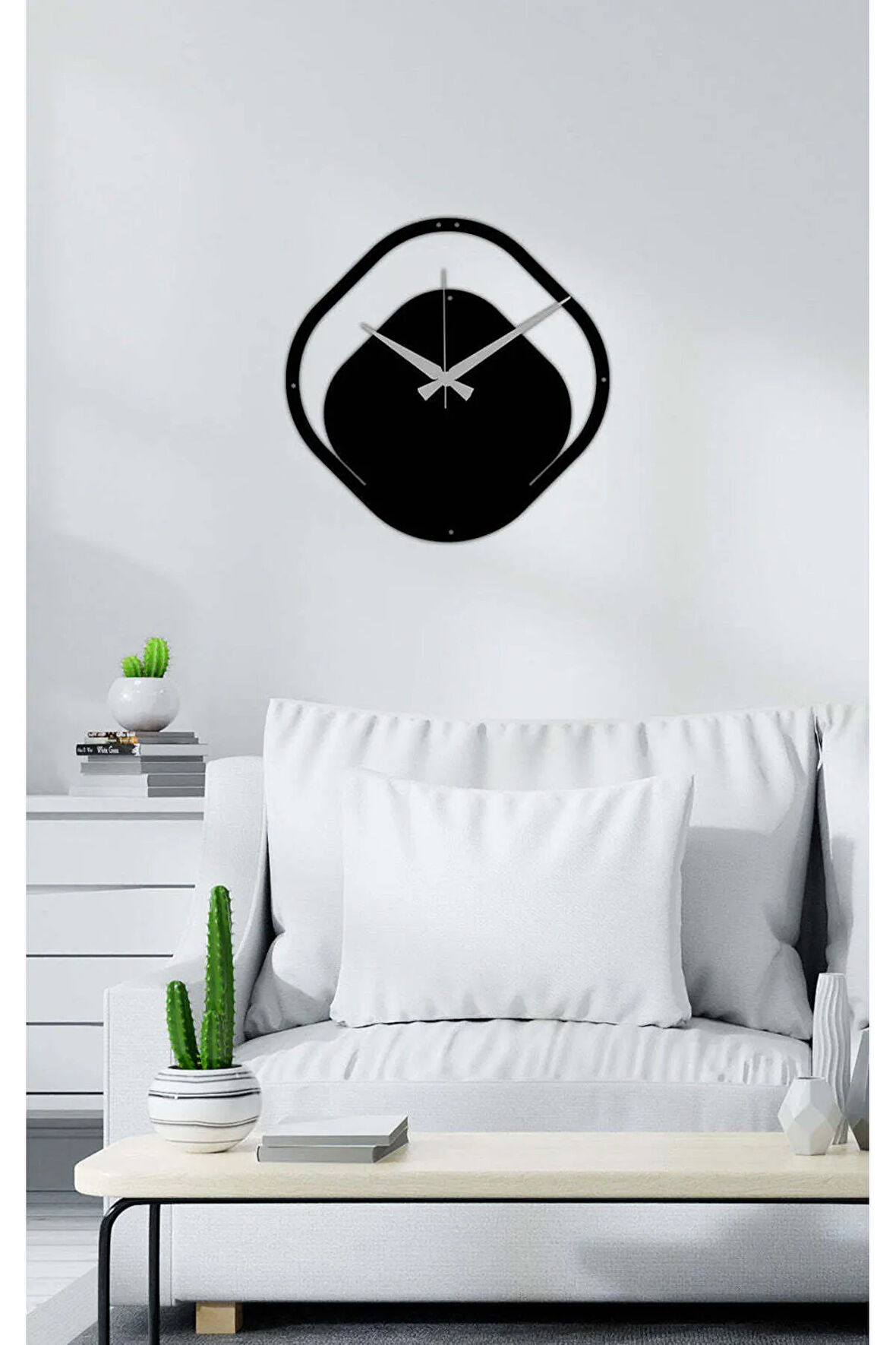 Artroya Modern Dekoratif Metal Saat -Ev Ofis  - 40 x 44 - cm - Siyah - CLOCK-026