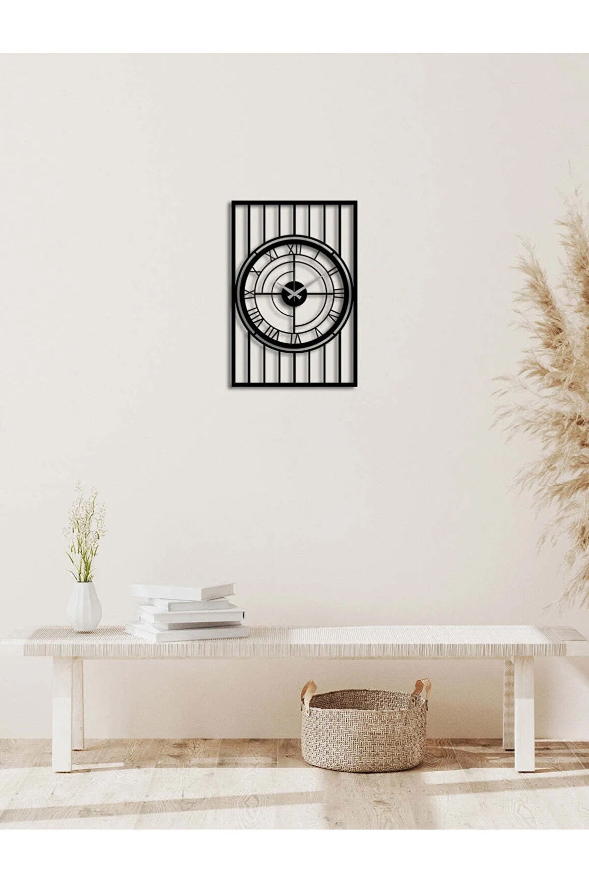 Artroya Dekoratif Metal Duvar Saati   -Ev Ofis  - 75 x 50 - cm - Siyah - CLOCK-218