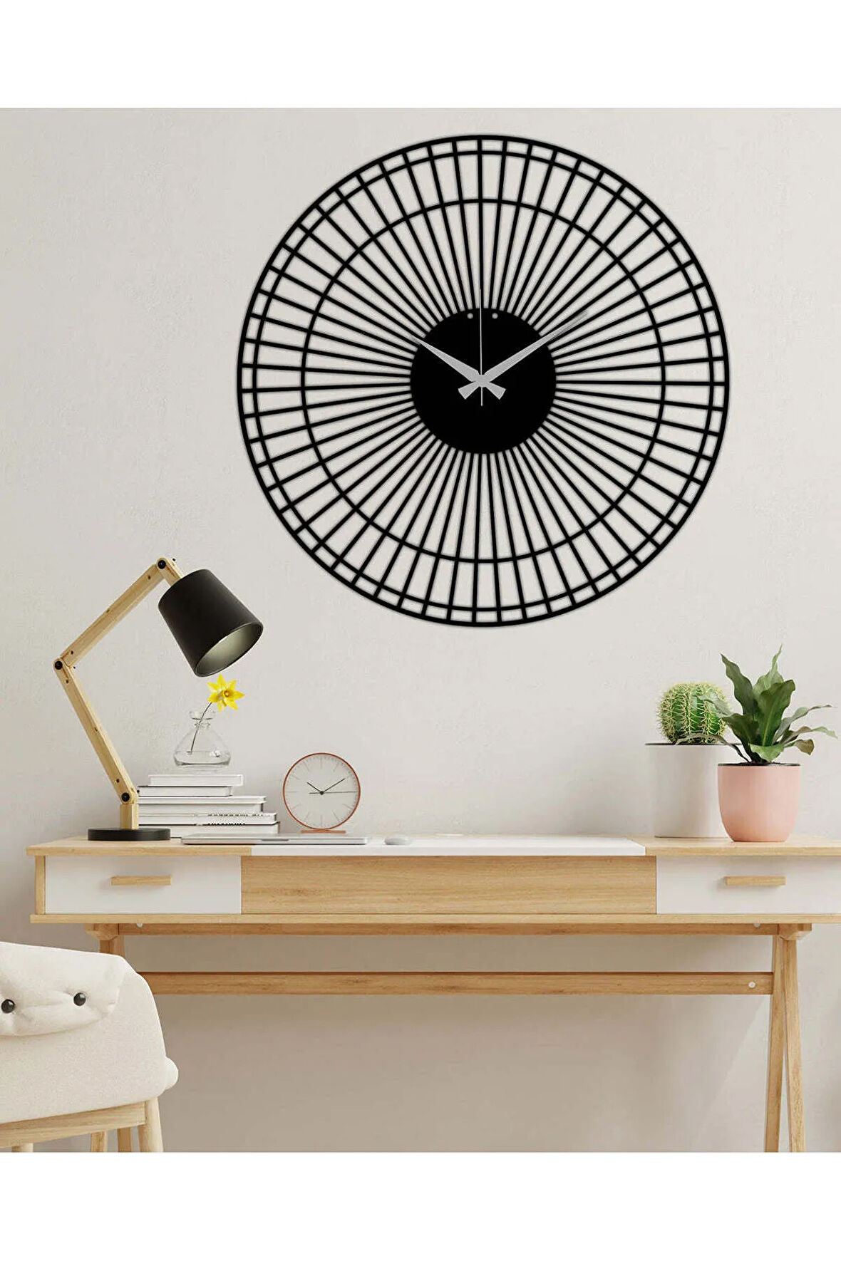 Artroya Skandinav Metal Duvar Saati -Ev Ofis  - 50 x 50 - cm - Siyah - CLOCK-127