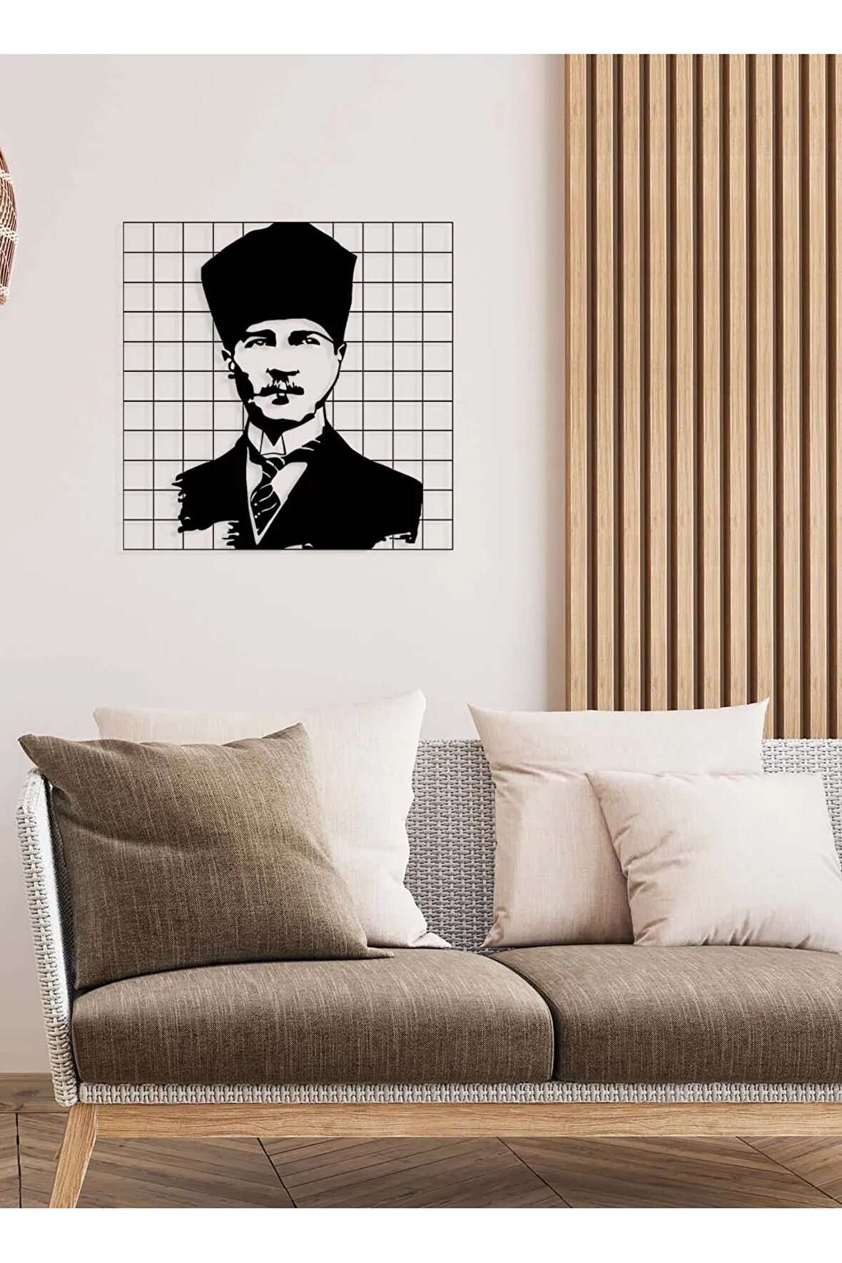 Artroya Atatürk Metal Duvar Tablosu - Ev Duvar Dekorasyonu - 52 x 40 cm -Siyah - ATA-030