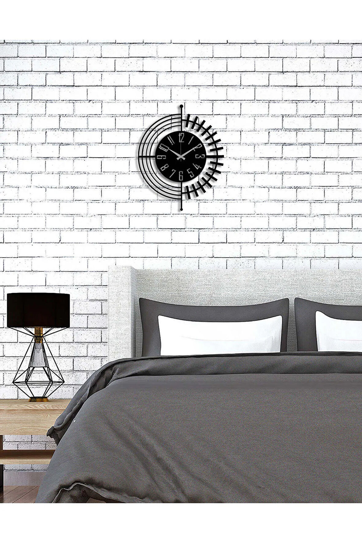 Artroya Dekoratif Metal Duvar Saati   -Ev Ofis  - 50 x 41 - cm - Siyah - CLOCK-257