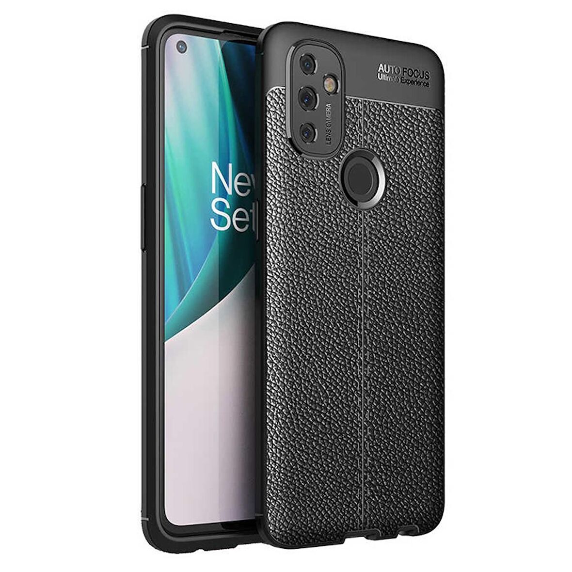 Gpack Oneplus Nord N100 Kılıf Niss Deri Görünümlü SilikonFull Ekran