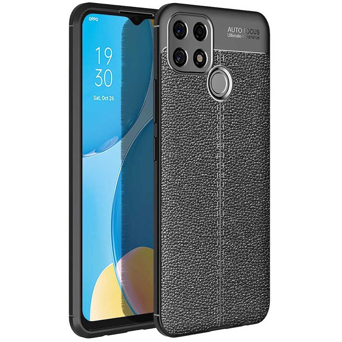 Gpack Oppo A15S Kılıf Niss Silikon Deri Görünümlü