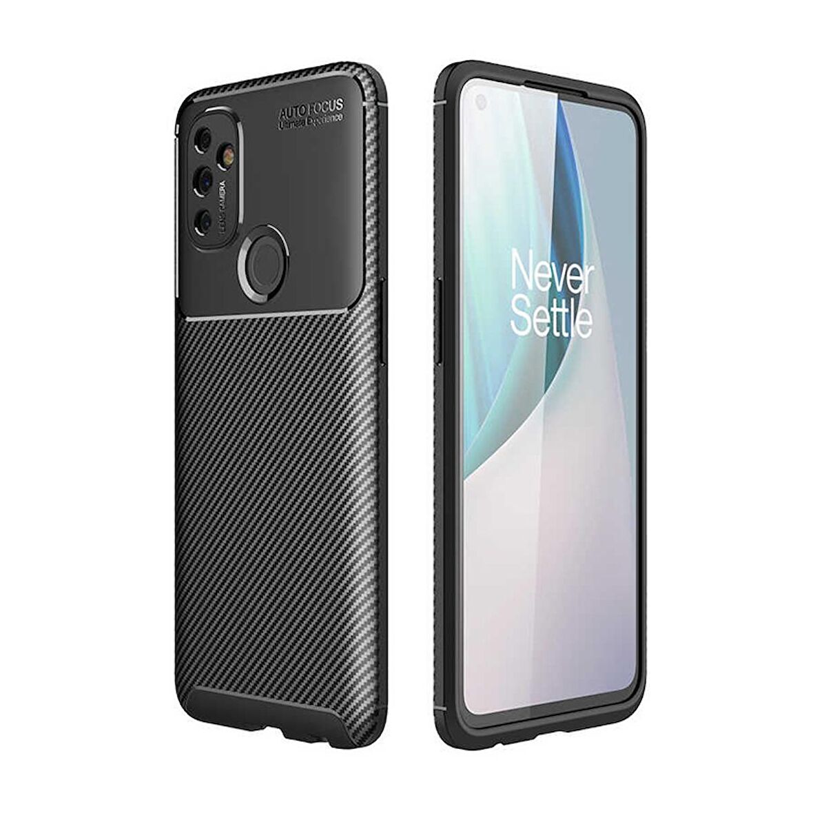 Gpack Oneplus Nord N100 Kılıf Negro Karbon DizaynFull Ekran Koruma Nano