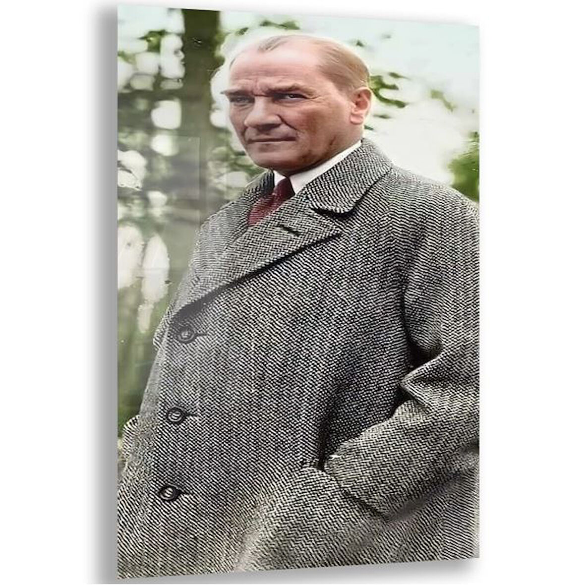 Atatürk Cam Tablo - Yatay Motif 01-093