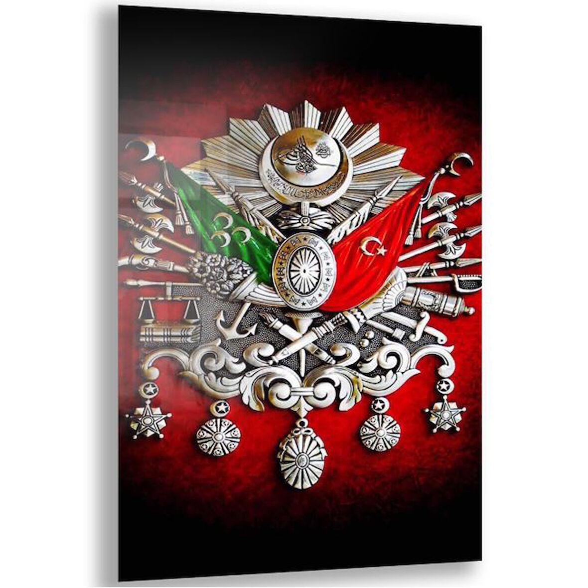 Modern Osmanlı Cam Tablo - Yatay Motif 01-004