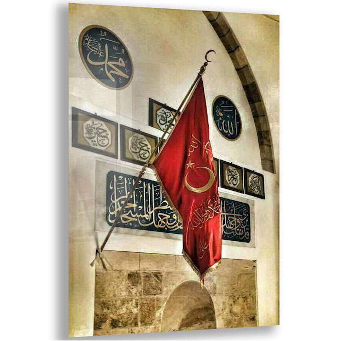 Modern Osmanlı Cam Tablo - Yatay Motif 01-015
