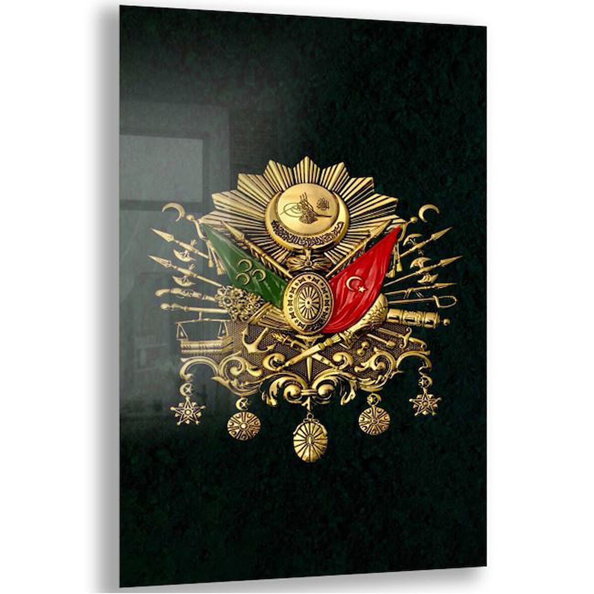 Modern Osmanlı Cam Tablo - Yatay Motif 01-019