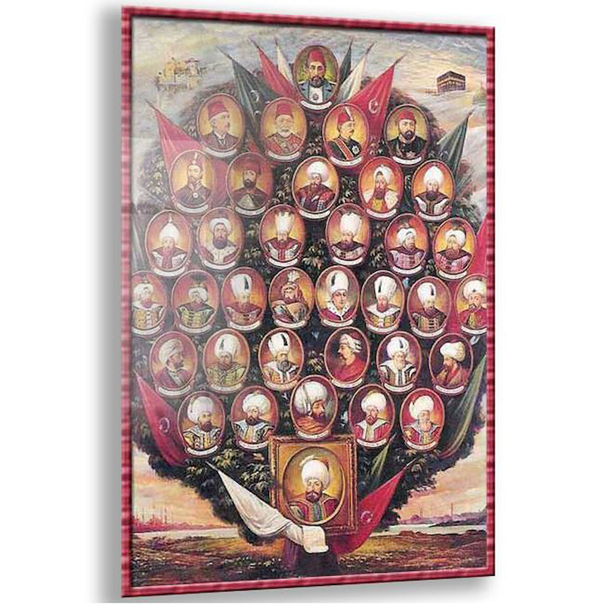 Modern Osmanlı Cam Tablo - Yatay Motif 01-030