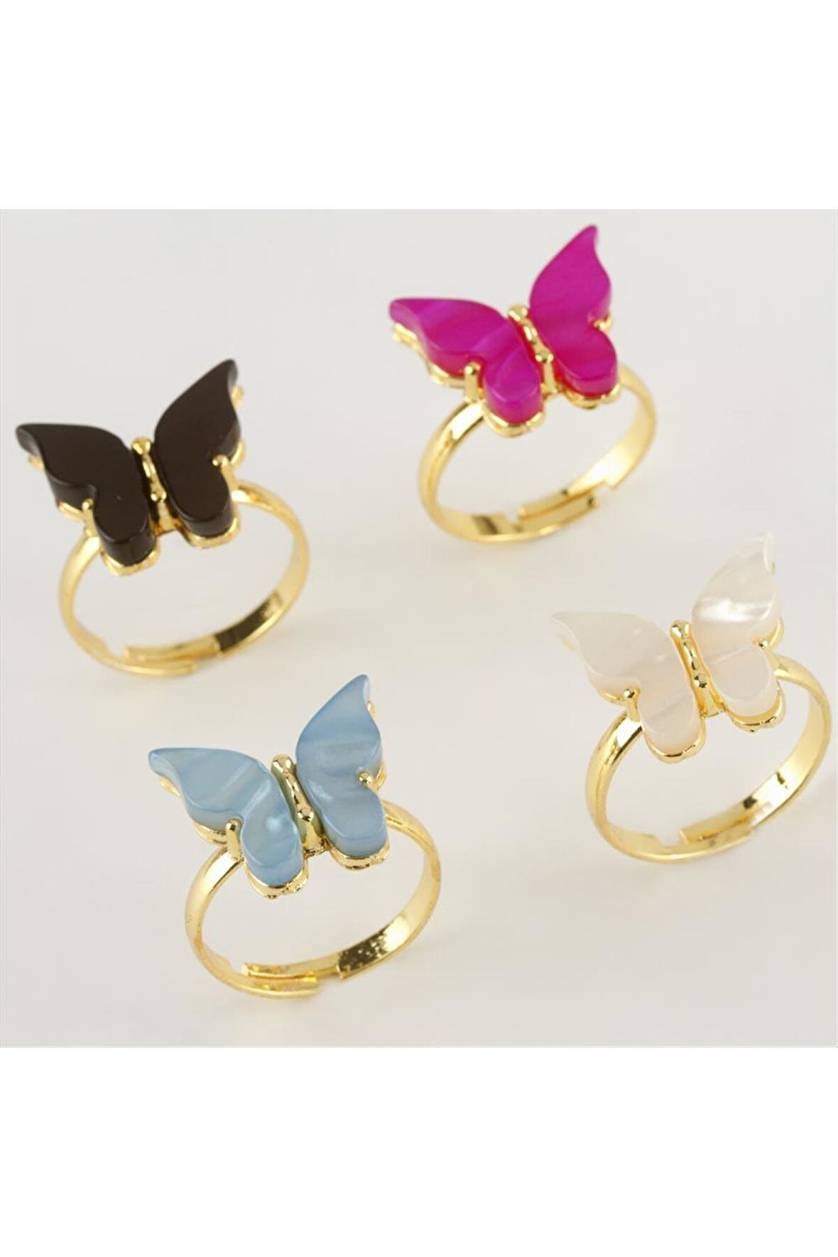 Kelebek Figürlü Polyester Yüzük 1 Adet