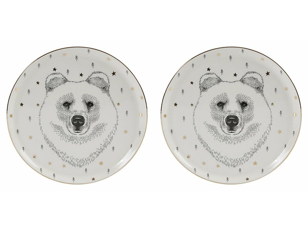 Porland Forest Bear Düz Tabak 20cm 2'li 04LFH000451