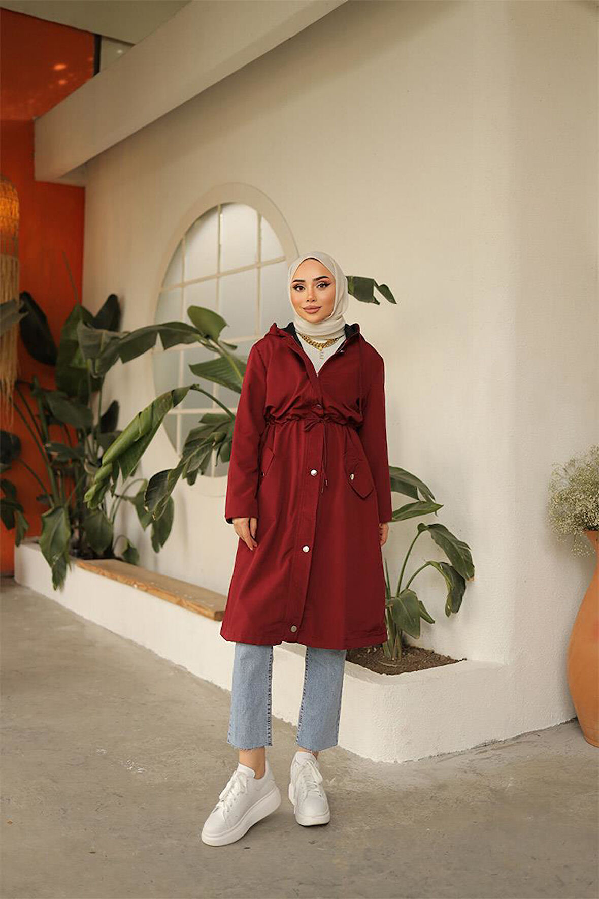 Belden Bağıcıklı Trençkot BRC1906 Bordo