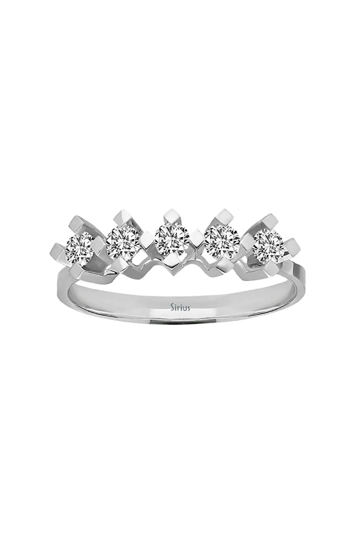 F Renk 0,50 Karat Pırlanta 5 Taş Yüzük