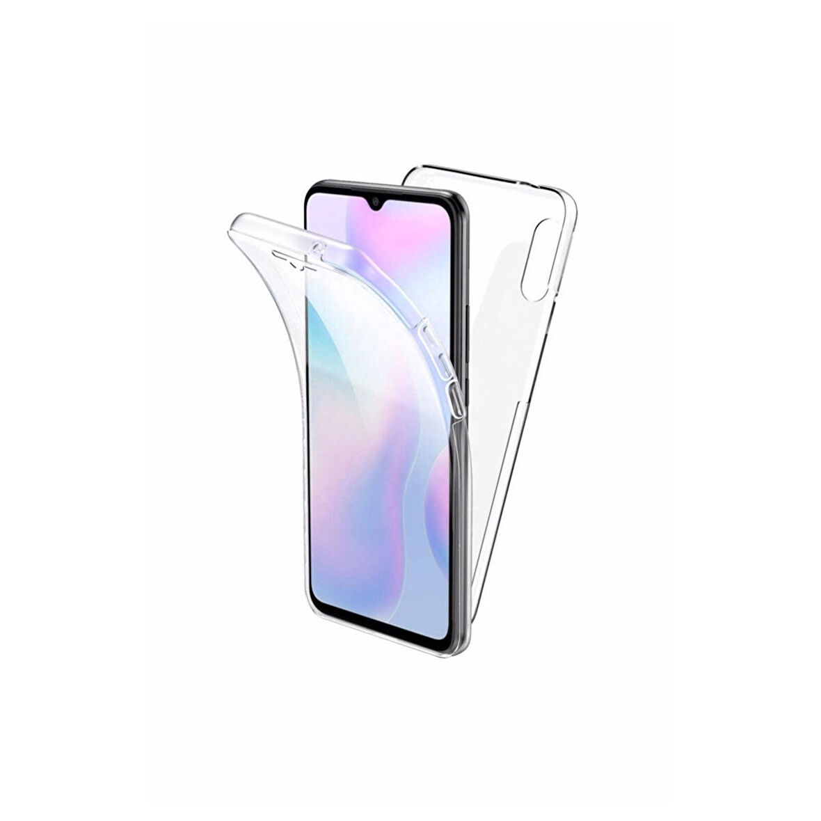 Xiaomi Redmi 9A Kılıf Ön Arka Şeffaf Silikon Koruma