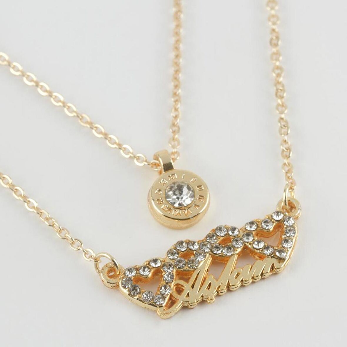 Aşkım Yazılı Kalp Figürlü Yeni Sezon İkili Kolye