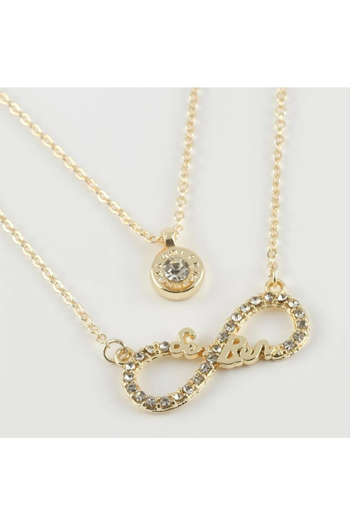 Sen Ben Yazılı Sonsuzluk Figürlü Yeni Sezon İkili Kolye