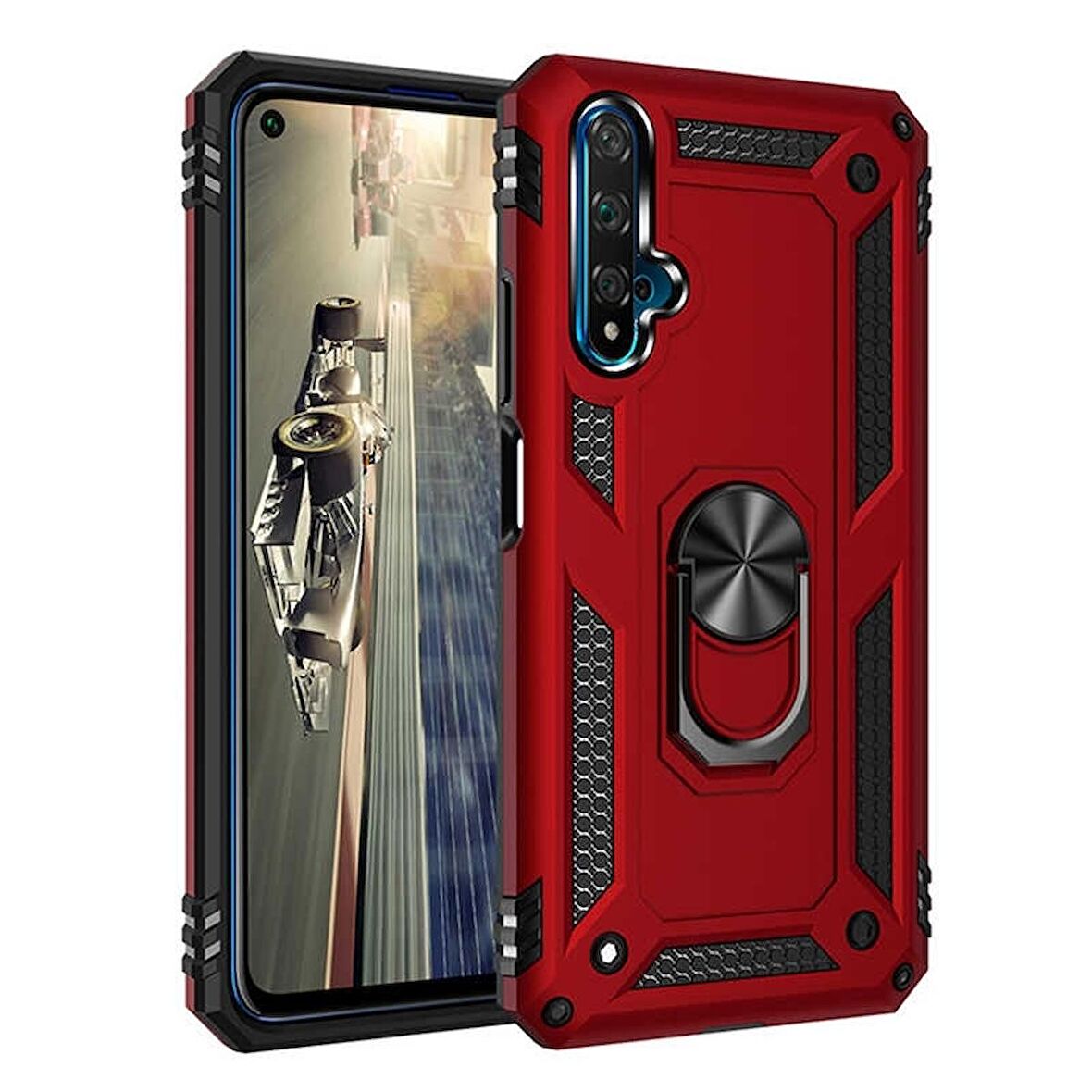 Smcase Huawei Nova 5T Kılıf Vega Yüzüklü Tank Kapak 