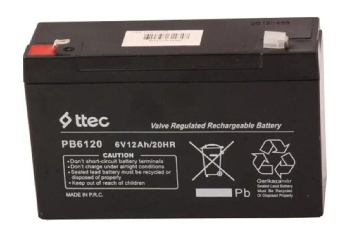 Ttec 6V 12AH Bakımsız Kuru Akü
