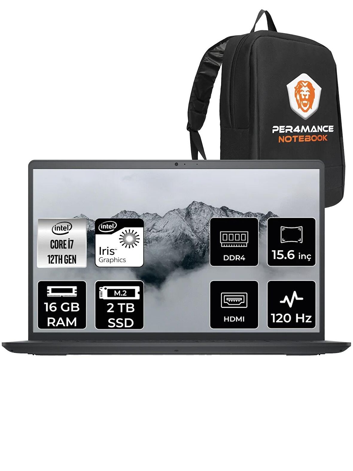 Dell Inspiron 3520 i7 1255U 16GB RAM 2TB SSD 15.6'' FHD FDOS I35201013U & PER4 ÇANTA