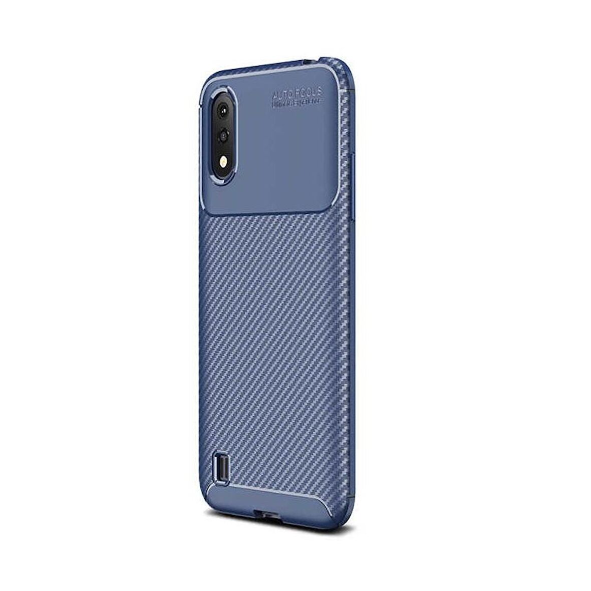 Smcase Samsung Galaxy A01 Kılıf Negro Karbon Silikon  Tam Kapatan Ekran Koruyucu