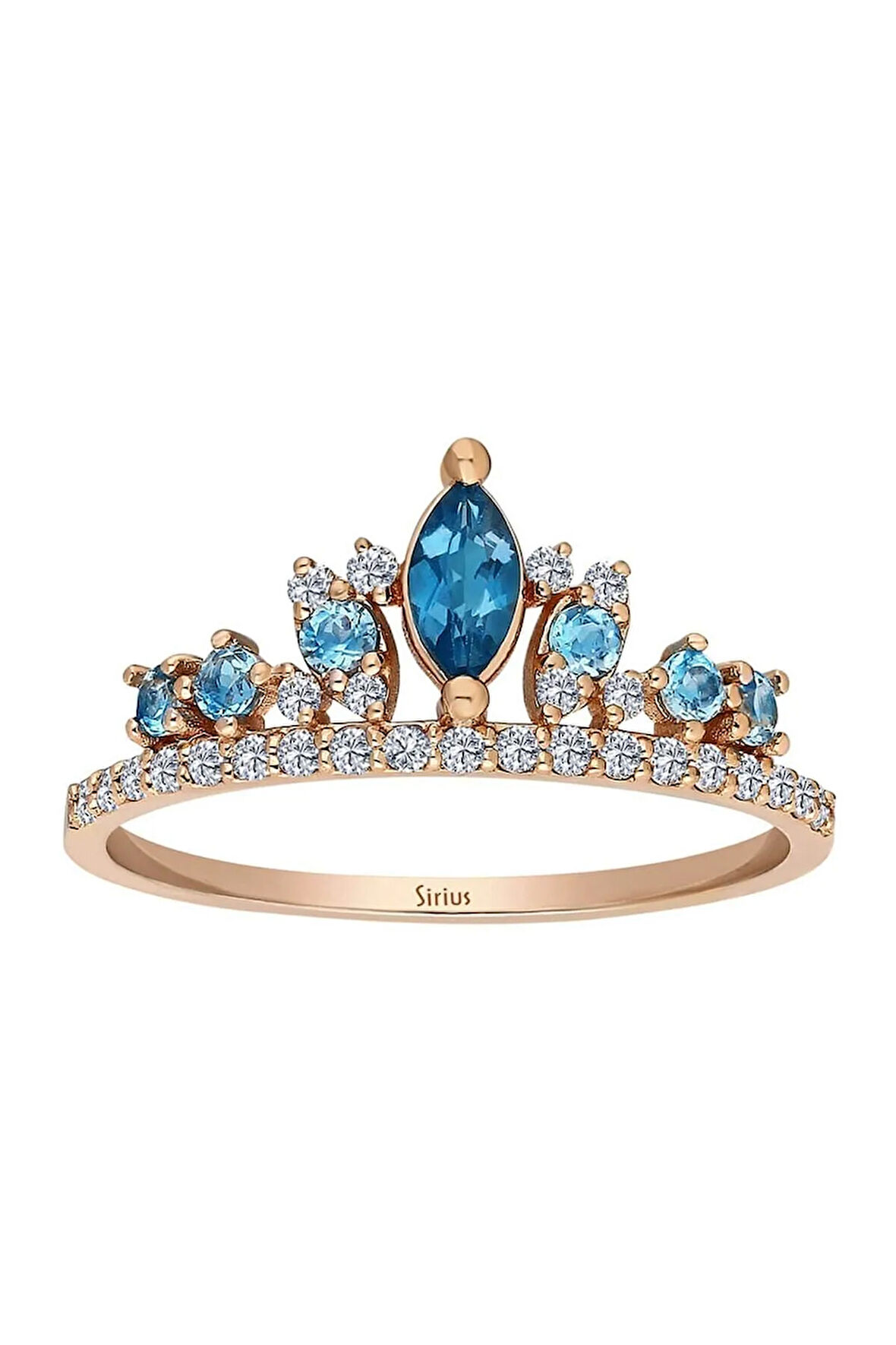 Pırlanta Ve Topaz Taşlı Elizabeth Tacı Yüzük 0647r0005
