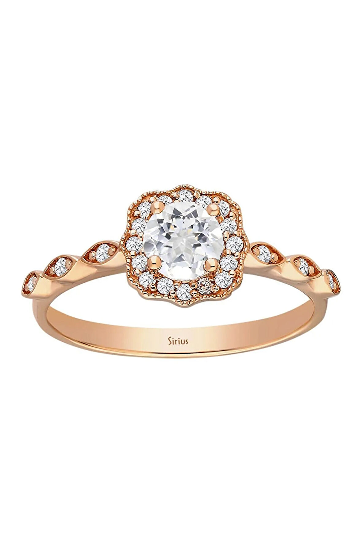 Pırlanta Ve Beyaz Safir Taşlı Romagna Yüzük