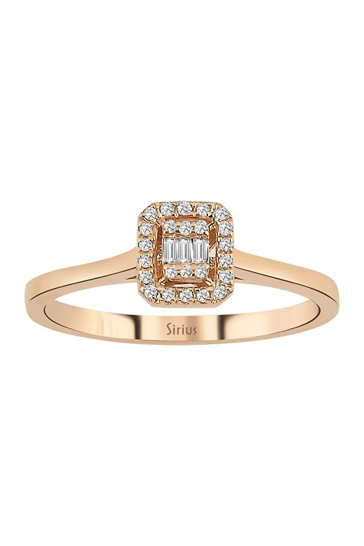 Rosea Stella Baget Pırlanta Yüzük