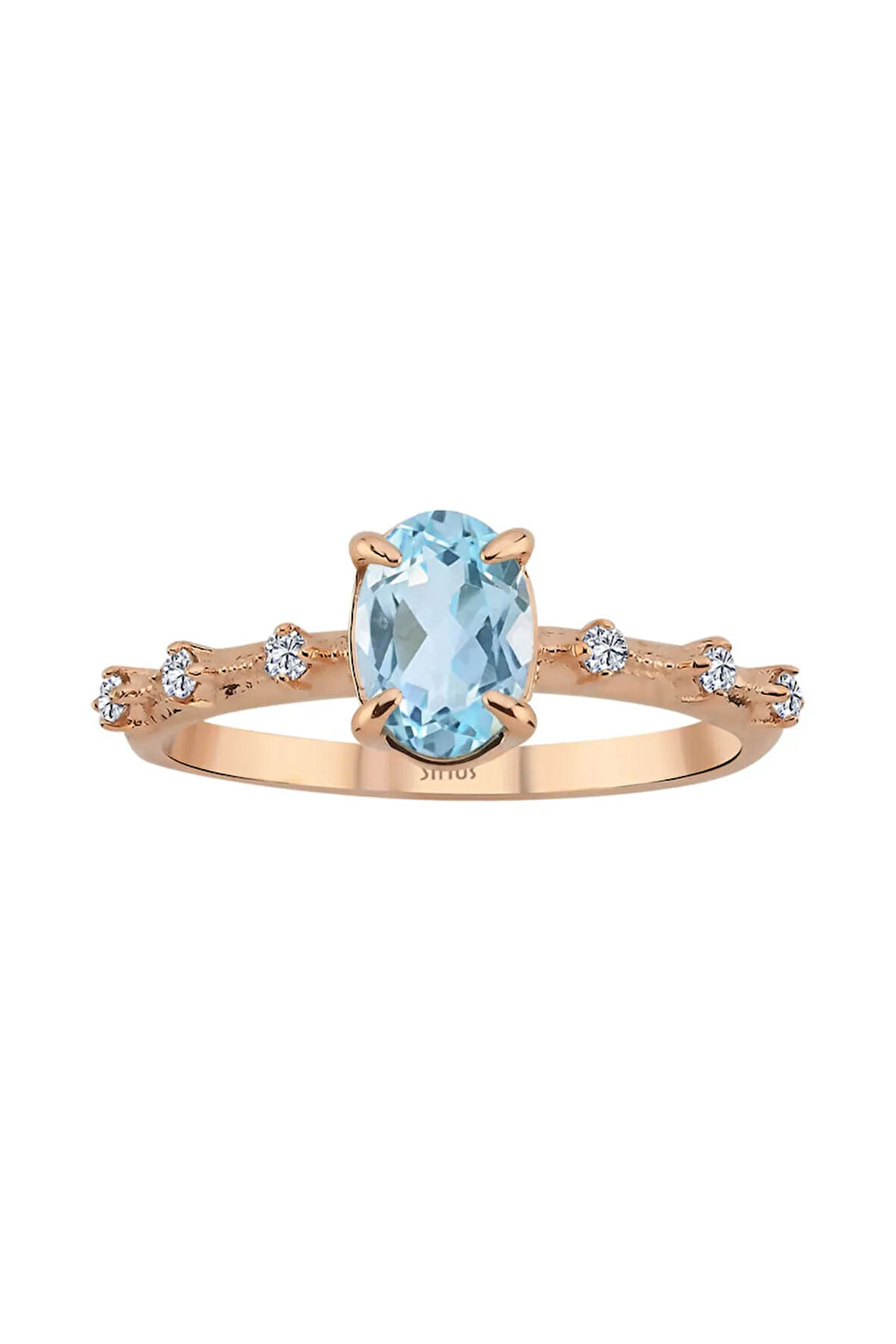 Pırlanta ve Sky Blue Topaz Taşlı Elena Yüzük