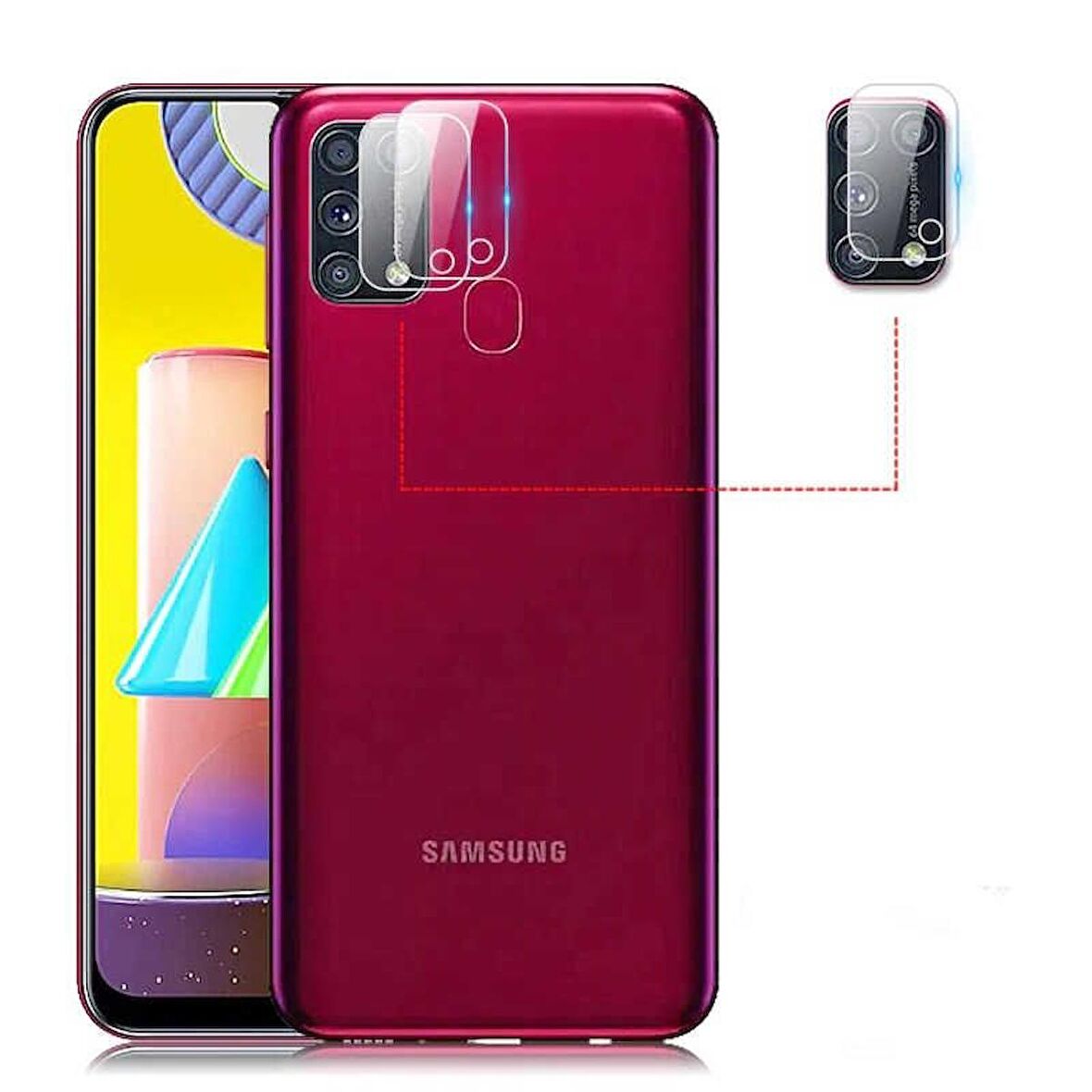 Gpack Samsung Galaxy M30S Kamera Lens Koruyucu Nano Renksiz